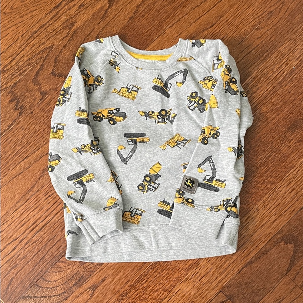 John Deere Gray Construction Print Sweatshirt
